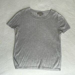 J.Crew Silk Cashmere Cropped Tee Shirt XS light gray